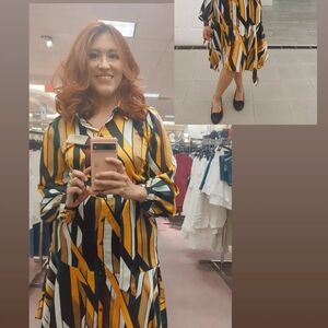 Karl Lagerfeld Stylish Geometric Print Shirt Dress